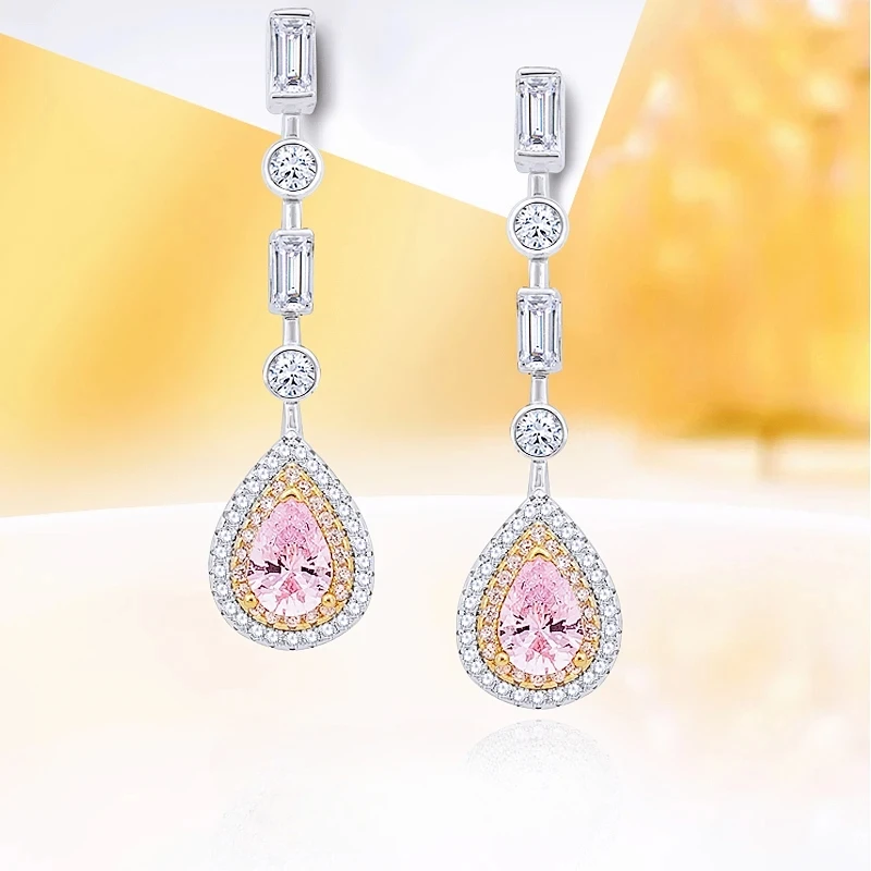 

Fashionable Earrings for Women'slight Luxury Fashion 925 Silver Ice Flower High-end Wedding Feeling Engagement Jewelry for Women