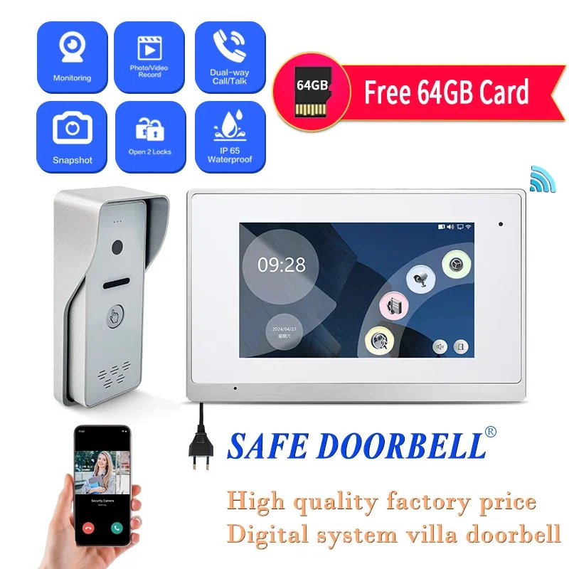 

Professional Factory 7inch Max 128G Sd Memory Card Tuya Panel Waterproof Door Intercom System Wifi Smart Home Switch Video Talk