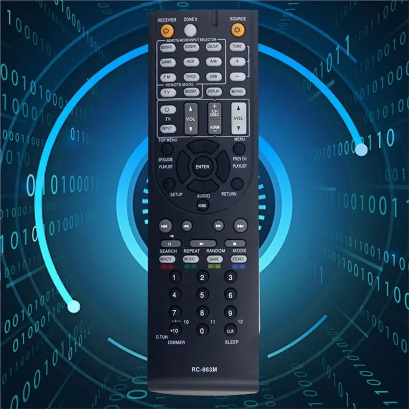 ABKN RC-863M Replace Remote Control for Onkyo AV Receiver Home Theater System HTR592 HTR2295 Durable Black