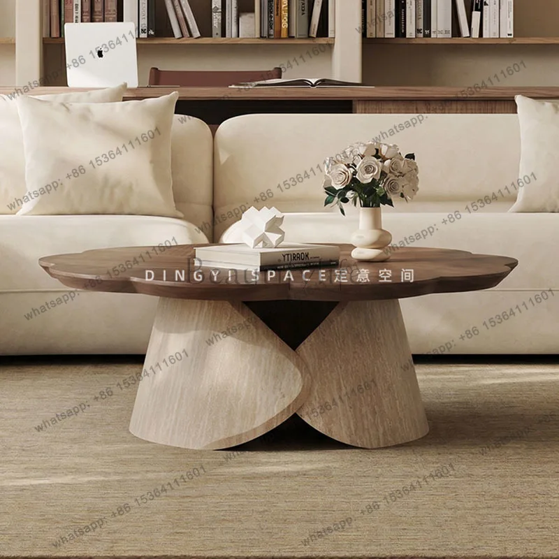 Designer Modern Coffee Table Living Room Wood Simple Clear Aesthetic Side Table Minimalist Unique