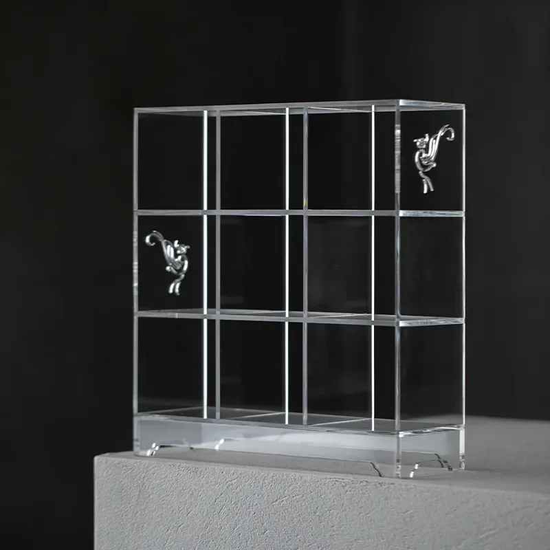 for Acrylic Tea Set Teapot Duobao Pavilion Display Rack Desktop Storage Rack Without Back Plate Lattice Rack Multi-lattice