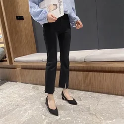 Buty ze szpiczastym noskiem dla kobiet Najnowsze buty na obcasie blokowym Chunky Heels Woman Pumps Koreański styl Promocja Gorąca oferta Wysokiej jakości Beau Today