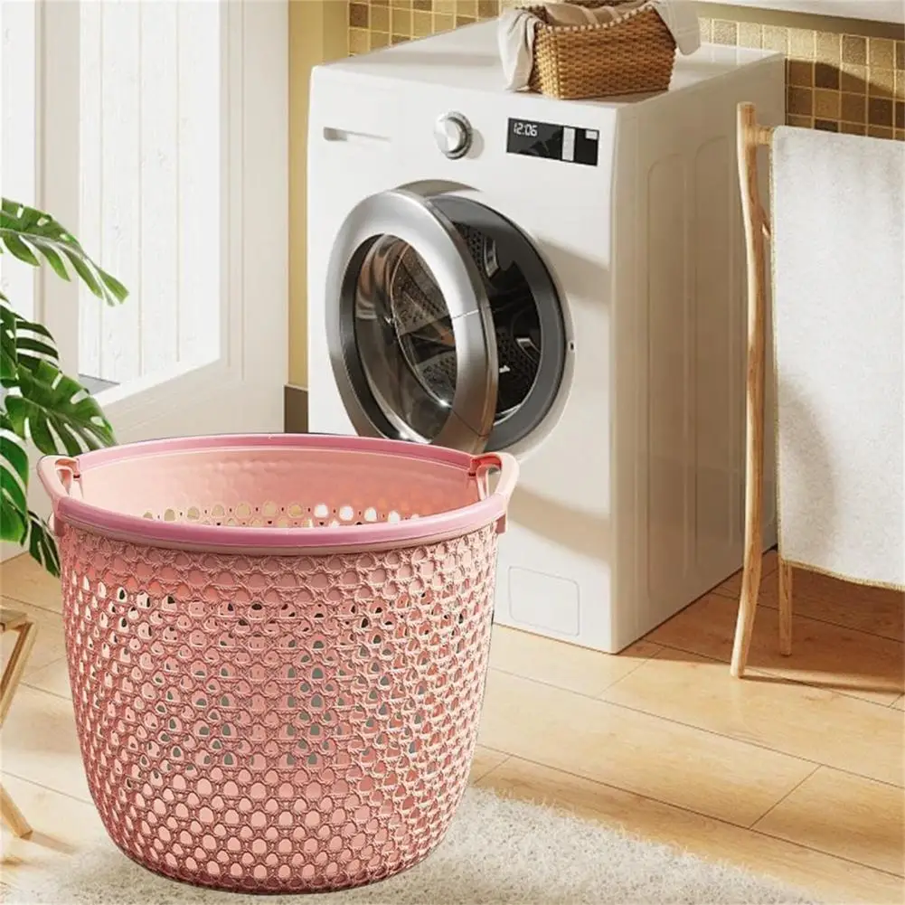 Towel Storage Basket Large Capacity Dirty Clothes Basket with Dual Handles Breathable Bathroom Laundry Storage Solution