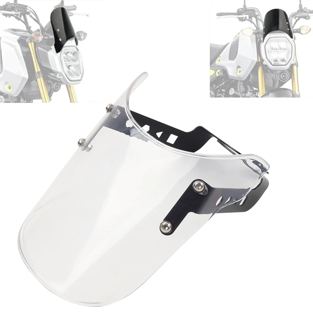 

Motorcycle Windshield Windscreen with Bracket Wind Deflector Screen fit For Honda MSX GROM 125 2021 2022 2023-2025