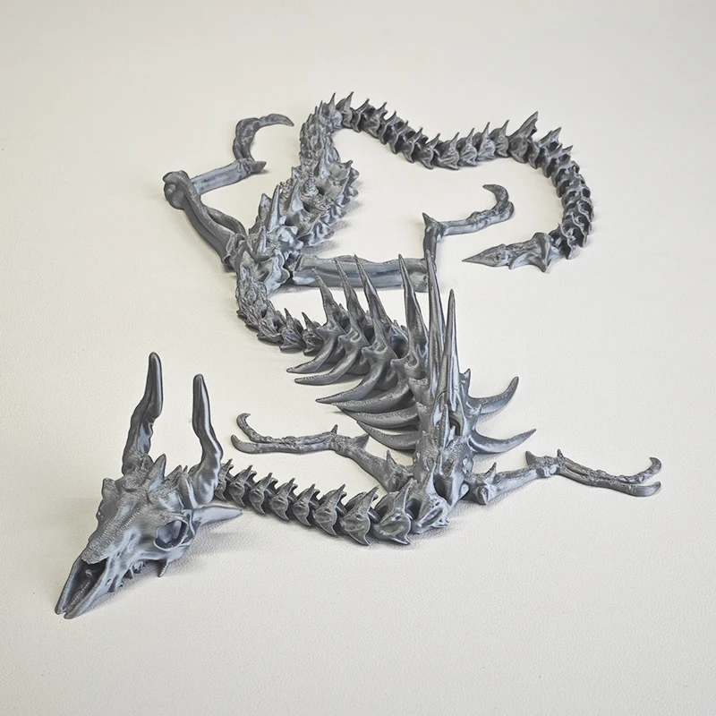 Original 3d Printed Articulated Skeleton Dragon Hinged Toy For Desk Decor Aquarium Ornament Action Figure Creative Gift Model