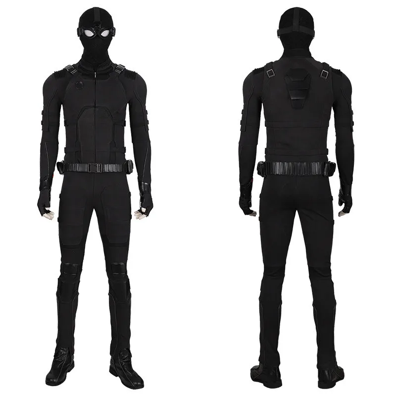 Spider-Man: Far From Home Black Sneak Cos Suit Cosplay Performance Jumpsuit Red Halloween Costumes Mens Custom Made