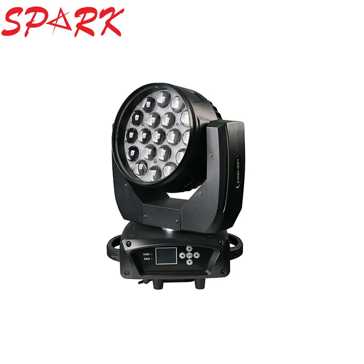 Spark Professional Stage Light 19x15W RGBW Quad Beam Wash LED Moving Head Light