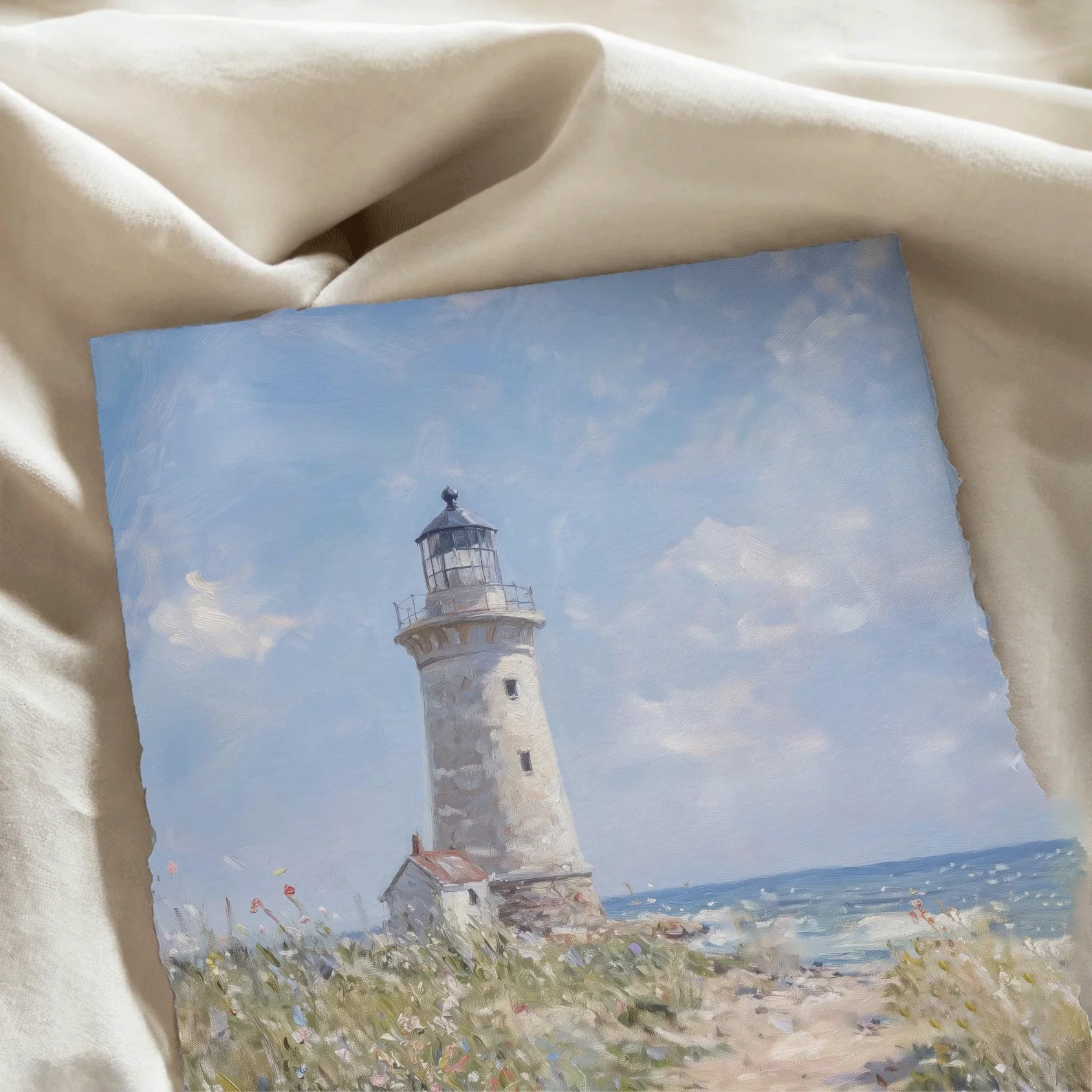 Coastal Lighthouse Print, Summer PRINTABLE Wall Art, Beach Wall Art Coastal Print, Nautical Home Decor Beach Painting Bathroom D image 3