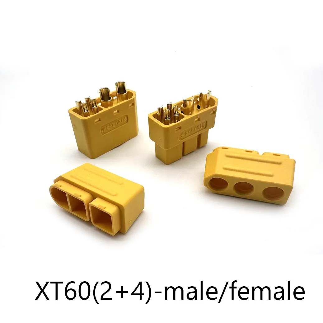 1 مجموعات الأصلي Amass XT60 (2 + 4) ذكر أنثى المكونات مع إشارة دبوس وغمد لحام سلك نموذج الملحقات