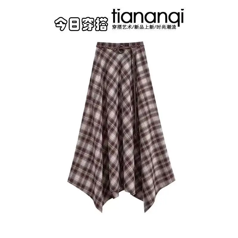 الخريف والشتاء الكورية نمط عارضة مخطط محبوك سترة أعلى + تنورة منقوشة أنيقة المرأة قطعتين مجموعة