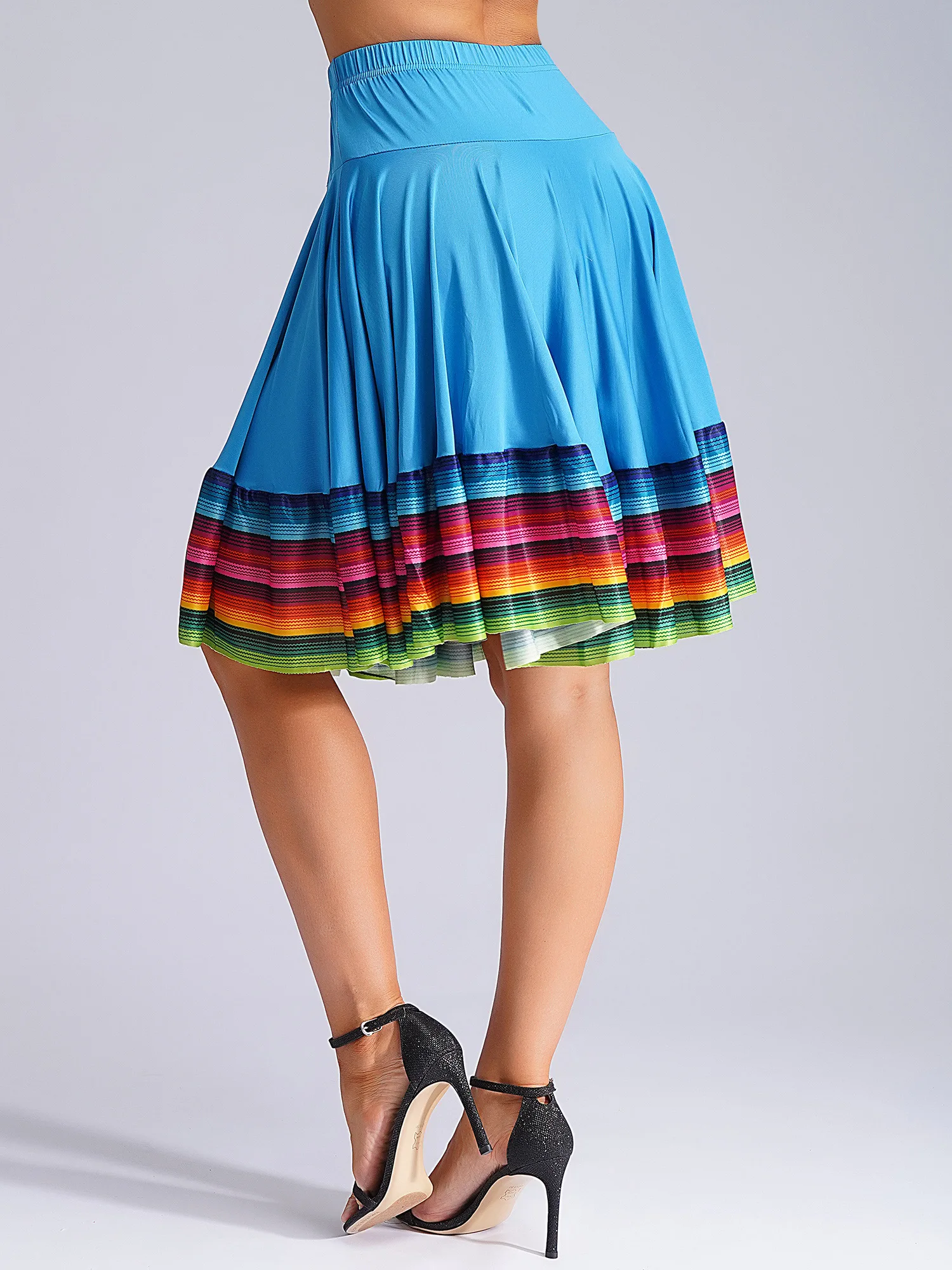 Gonna da Ballo Spagnolo Messicano per Donna, Costume Folklorico Flamenco, Costume per Carnevale, Balletto, Tango e Swing