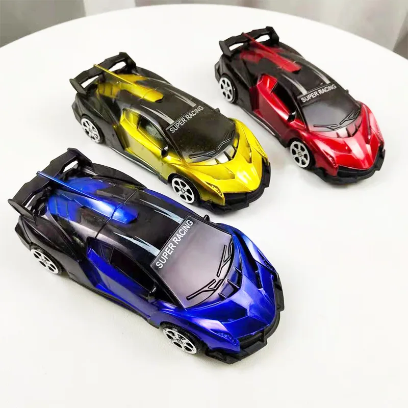 Rompecabezas de 3 piezas para niños, juguete de simulación colorido, Mini coche de carreras de plástico, modelo creativo, juego de escritorio, coche extraíble