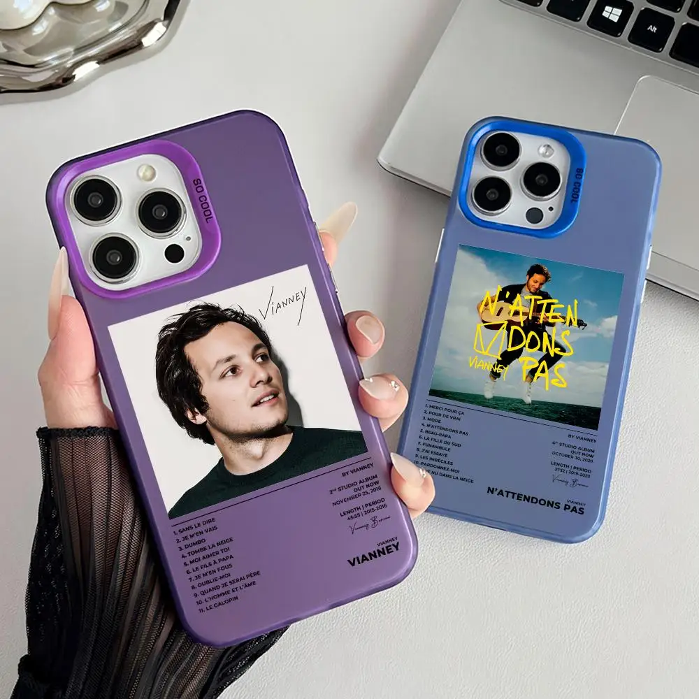 Funda para Teléfono Rapper V-Vianney, Funda Mate con Efecto Aurora Láser para iPhone 17 16 15 14 13 12 11 Pro Max Air, Carcasa Antigolpes