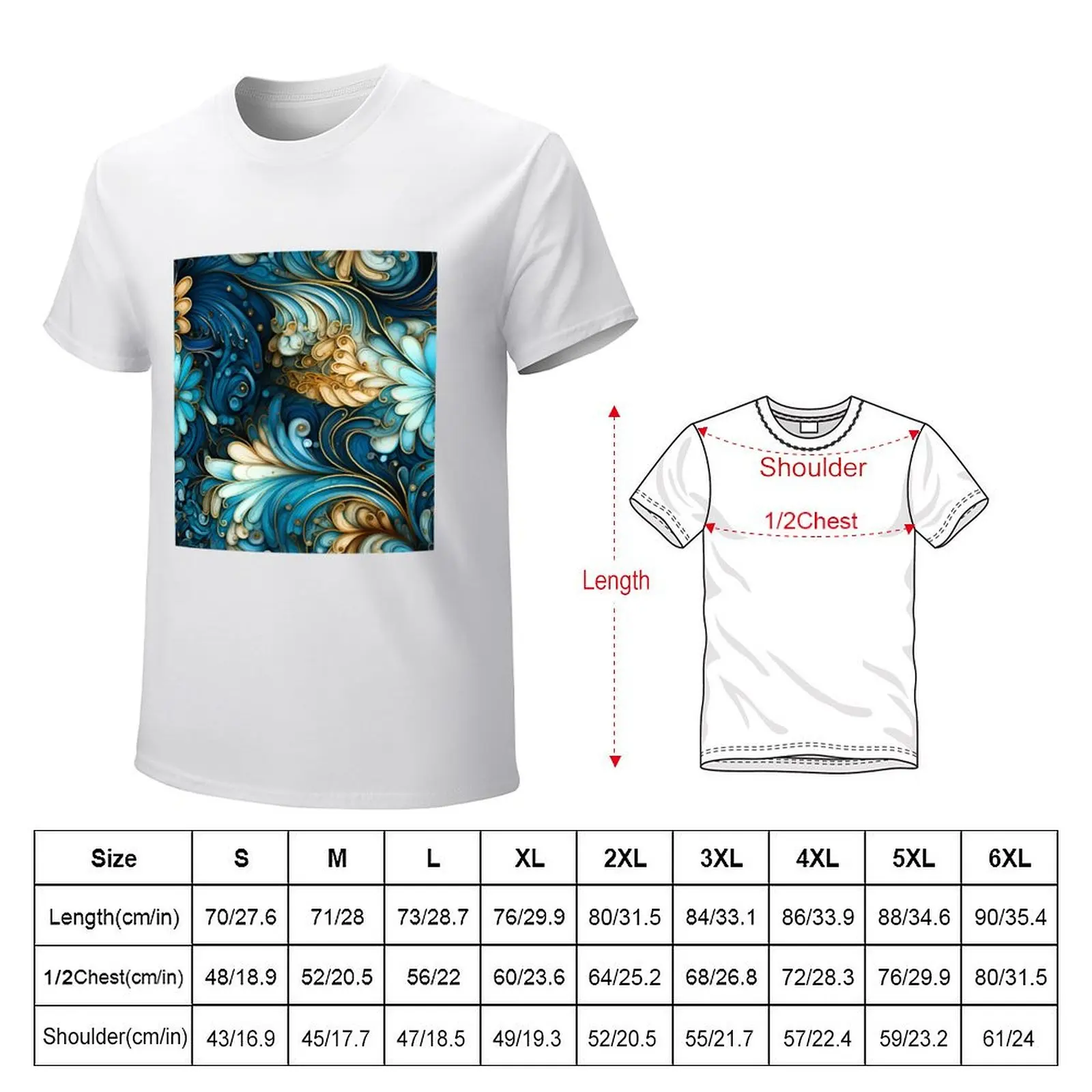 Art Nouveau Inspired Seashell Swirls in Radiant Hues T-Shirt quick-drying plus sizes tees summer clothes black t-shirts for men