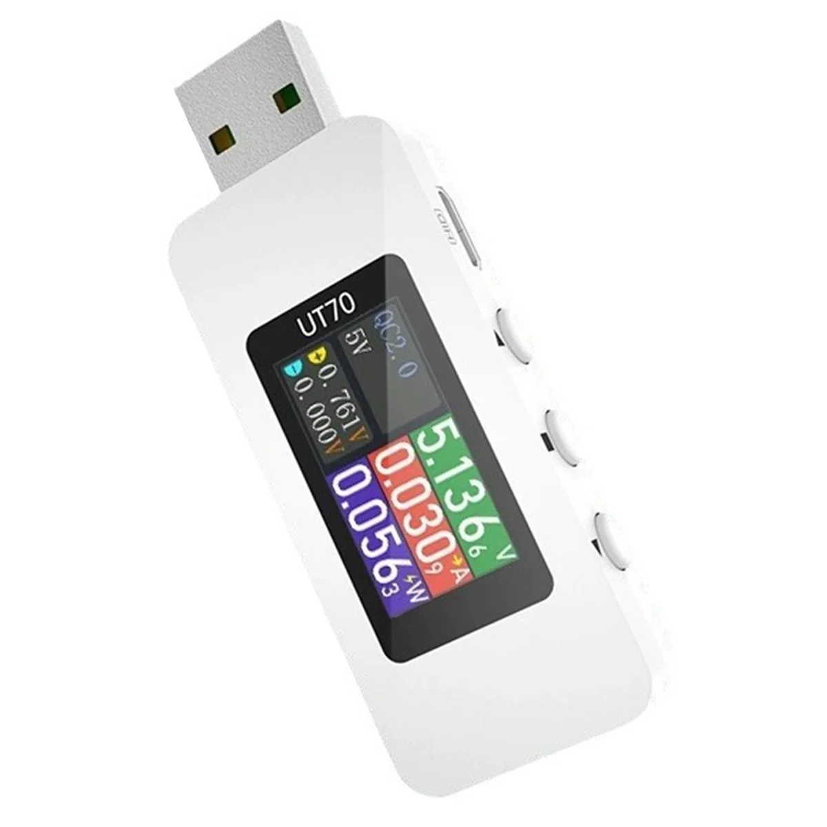 ABYC UT70 USB-tester Digitale voltmeter Ampèremeter Capaciteitsmeting Golfvormweergave Elektricien TYPE-C Detectie Trigger B