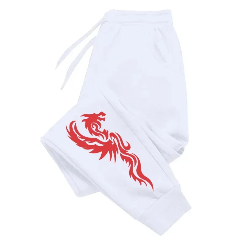 

New Fashion Casual Men's and Women's Sweatpants Trendy Phoenix Print Casual Jogging Pants Daily Outdoor Sportswear Long Pants