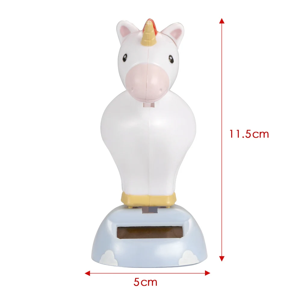 Solar Powered Tanzen Schütteln Kopf Auto Ornament Cartoon Einhorn Puppe Automobil Auto Dashboard Dekoration Nette Auto Zubehör – Detail 8