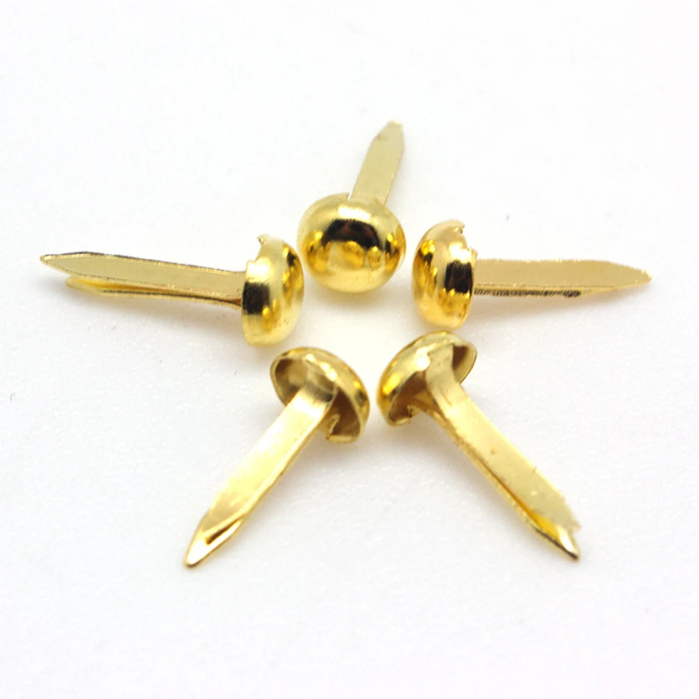 

100pcs 8X16Mm Mini Brads Round Metal Craft Metal Brads Scrapbooking Fasteners Diy Decoration Fixation Kids Safe