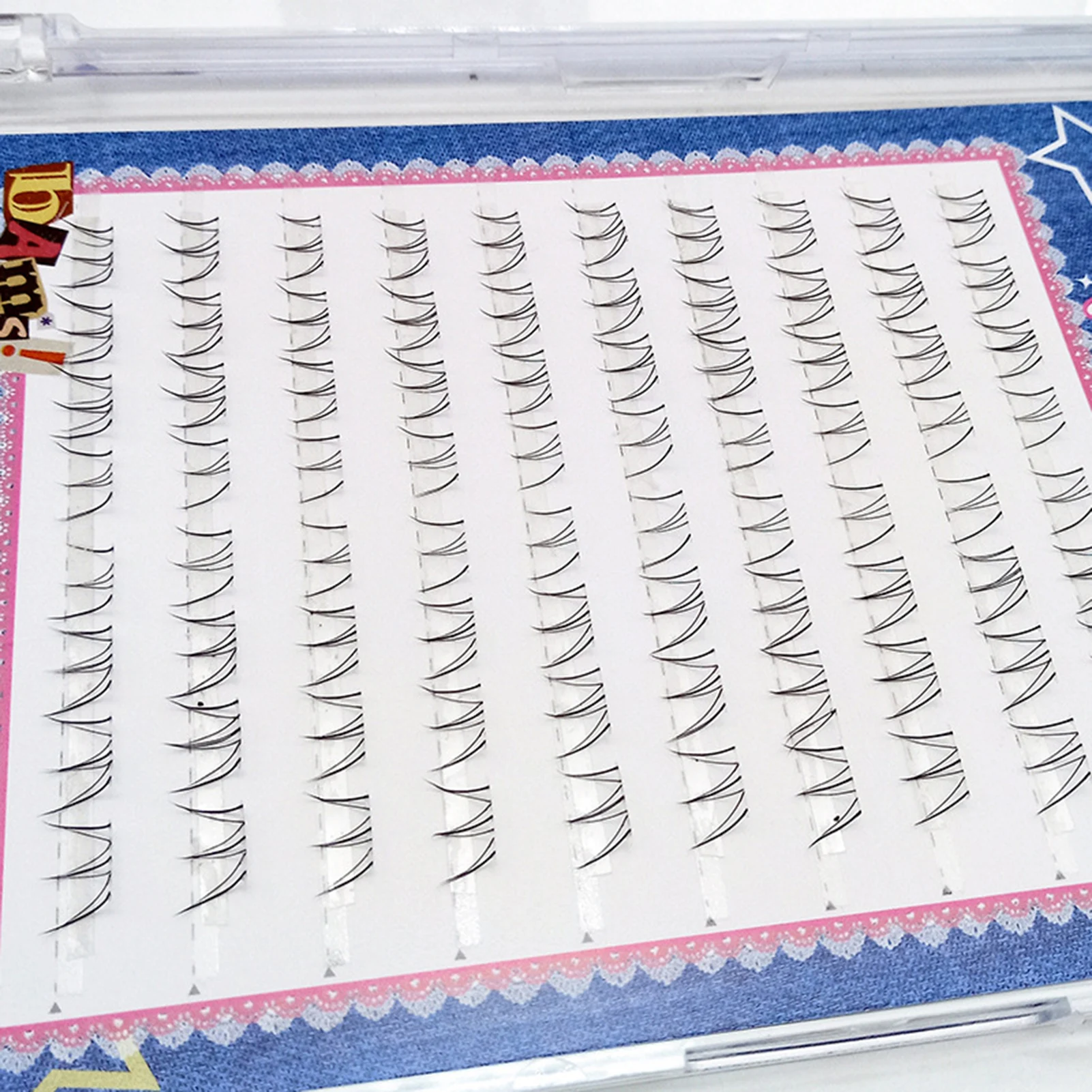 10 Reihen ACE Koreanische Manga Untere Falsche Wimpern Mädchen-Gruppenstil Natürliche Wispy Fluffy Wimpernverlängerung Cluster Vergrößern Sie Ihre Augen