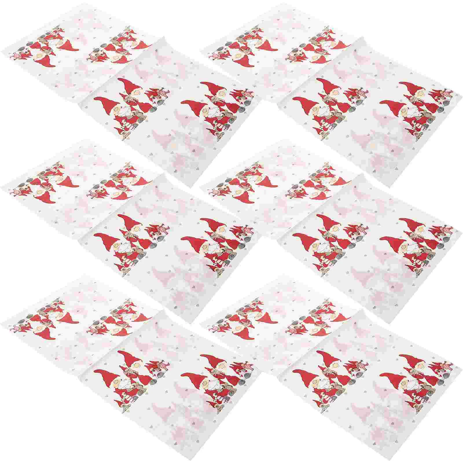 40pcs Christmas Santa Printed Napkins Decorative Tissue Dinner Paper Towel Party Supplies disposable napkins