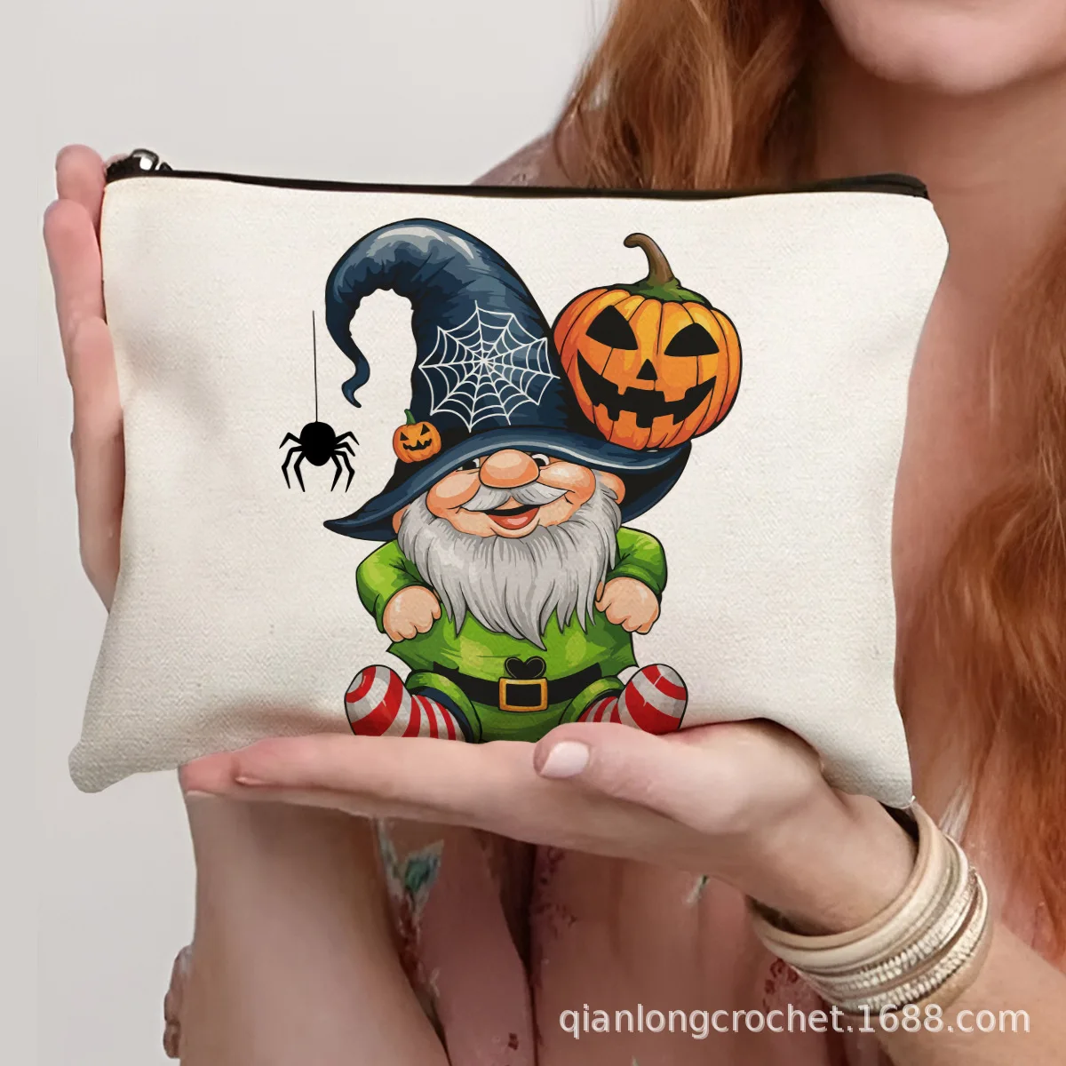 حقيبة مكياج عصرية بسحاب قابلة للتخصيص لمستحضرات التجميل، مقلمة لتنظيم حمل اليد، حقيبة مكياج