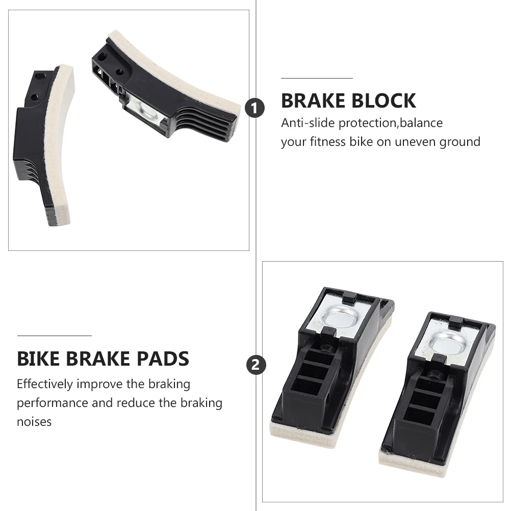 

2pcs Bike Brake Pads Premium Durable Exercise Fitness Brake Blocks Household Accessories Anti-Slip Balance Improve Braking