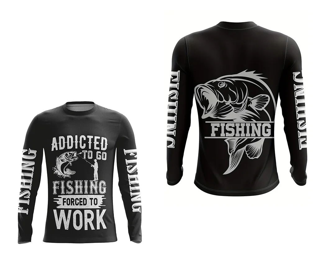 قميص صيد السمك سريع الجفاف يمتص الرطوبة ويمتص العرق وأكمام طويلة ورقبة دائرية مناسبة لصيد الأسماك وفي الهواء الطلق