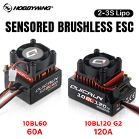 Hobbywing QUICRUN Sensored 10BL120 120A /10BL60 60A 2-3S Lipo Brushless ESC for 1/10 Car