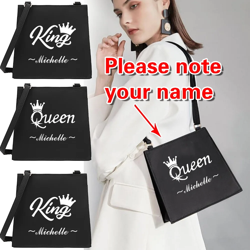 

Квадратная сумка-мессенджер с индивидуальным именем, модный дизайн, простой регулируемый ремень, дорожная женская сумка для хранения