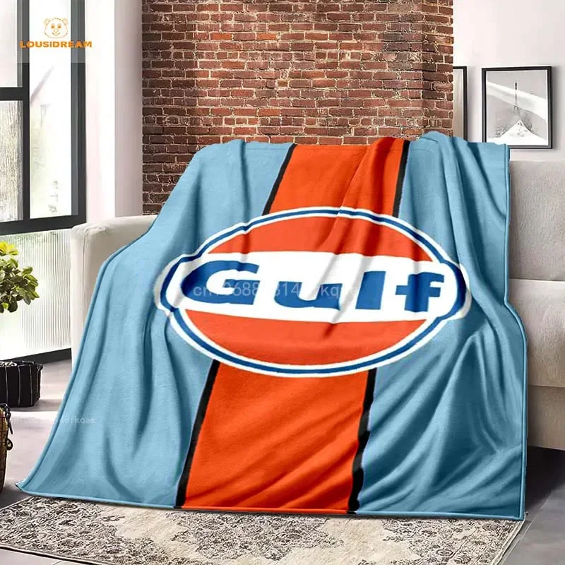 

GULF Motorcycle LOGO Printing Blanket Cute Blanket Soft and Comfortable Blanket Warm Blanket Flange Blanket Birthday Gift