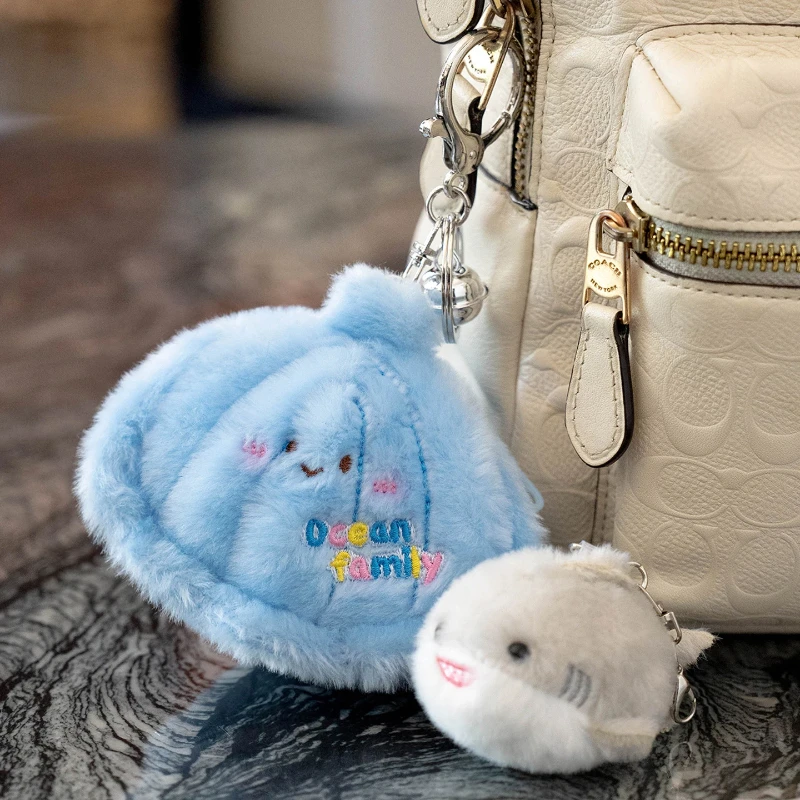 Cute Crab Keychain Plush Keyring Clown Fish Stuffed Animal Backpack Charm Cute Ocean Theme Decor Gift Cute Ocean Animal