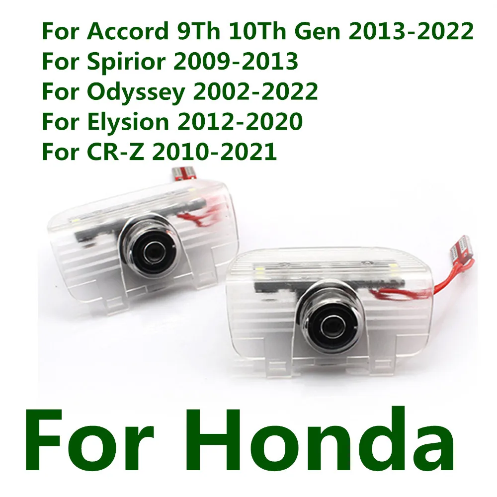 Светодиодная лампа для двери автомобиля, привидение, Тень для Honda Accord 9-го 10-го поколения, Spirior Odyssey Elysion, аксессуары CRZ CR Z