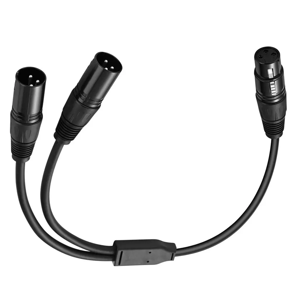 50cm Speaker Balanced Foil Braided Shielded Mixer Y-Splitter XLR Splitter Cable Female to Dual Male Microphone Line