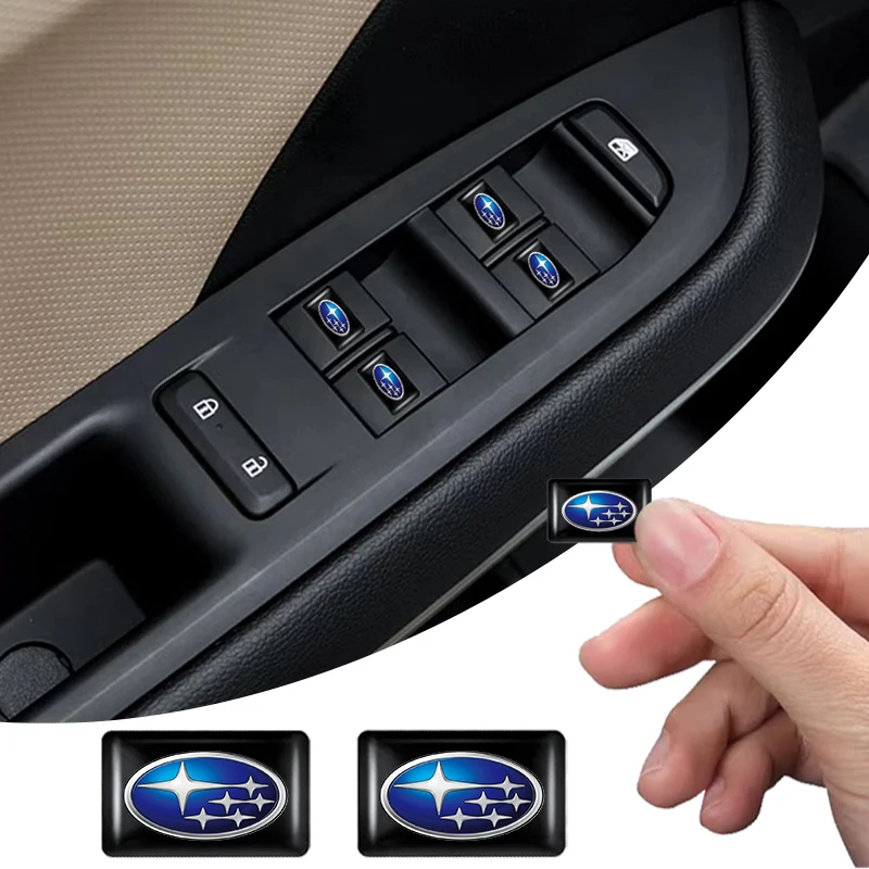 Subaru-pegatinas interiores para coche, botón de elevación de ventana, insignia para volante, decoración para Smart Legacy XV Impreza Outback Forester BRZ