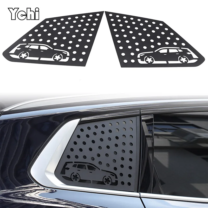 

For BMW X3 G45 2025+ Aluminum Alloy Black Car Rear Triangular Glass Window Honeycomb Decorative Panel Sticker Accessories