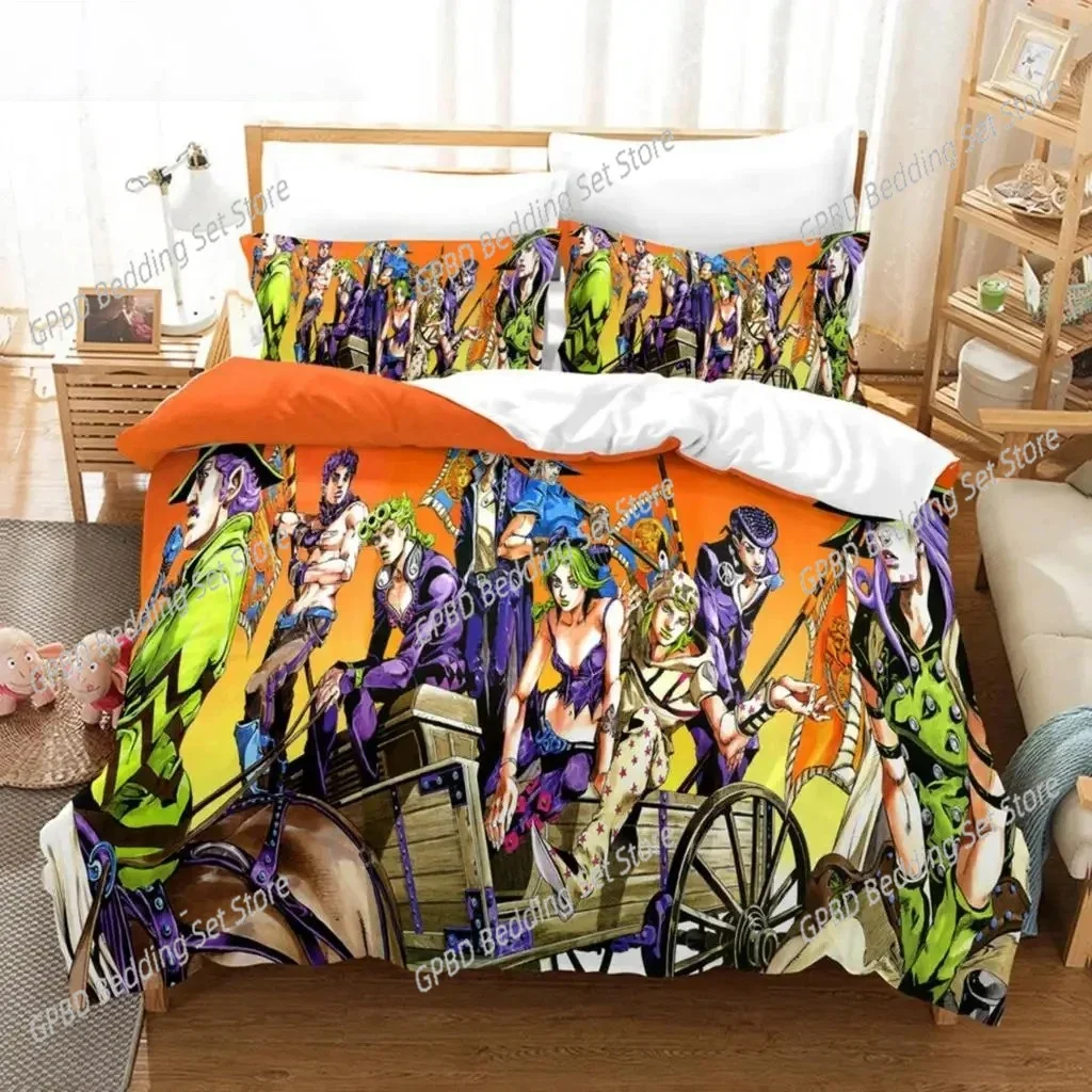Anime JoJo Bizarre Adventure Jotaro Kujo 3D Bedding Set Duvet Cover Pillowcases Single Twin Full Queen King Size Home Decor