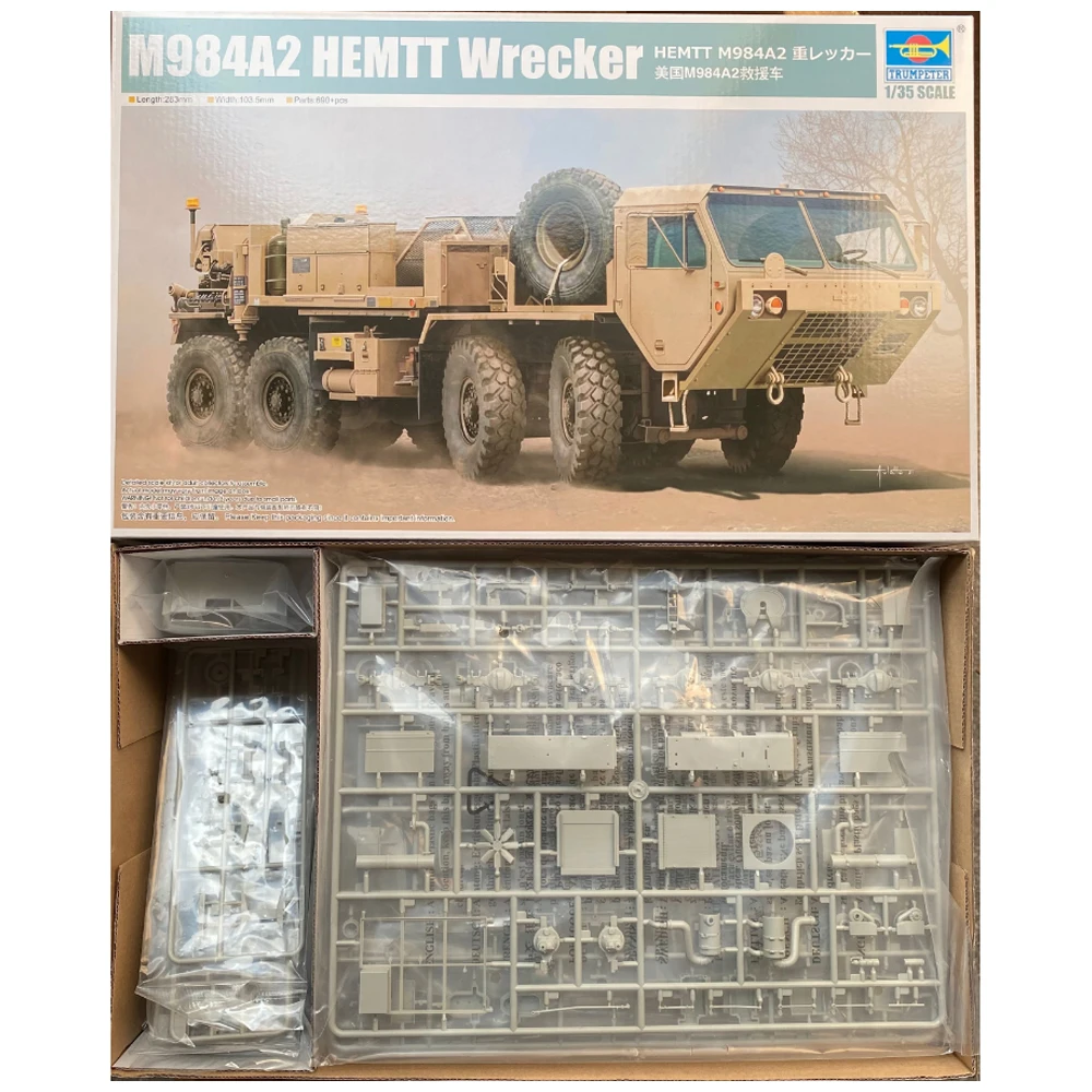 

Trumpeter 01033, масштаб 1:35, США M984A2, HEMMT, восстановительный автомобиль, грузовик, пластиковая сборная модель, комплект, военная строительная игрушка
