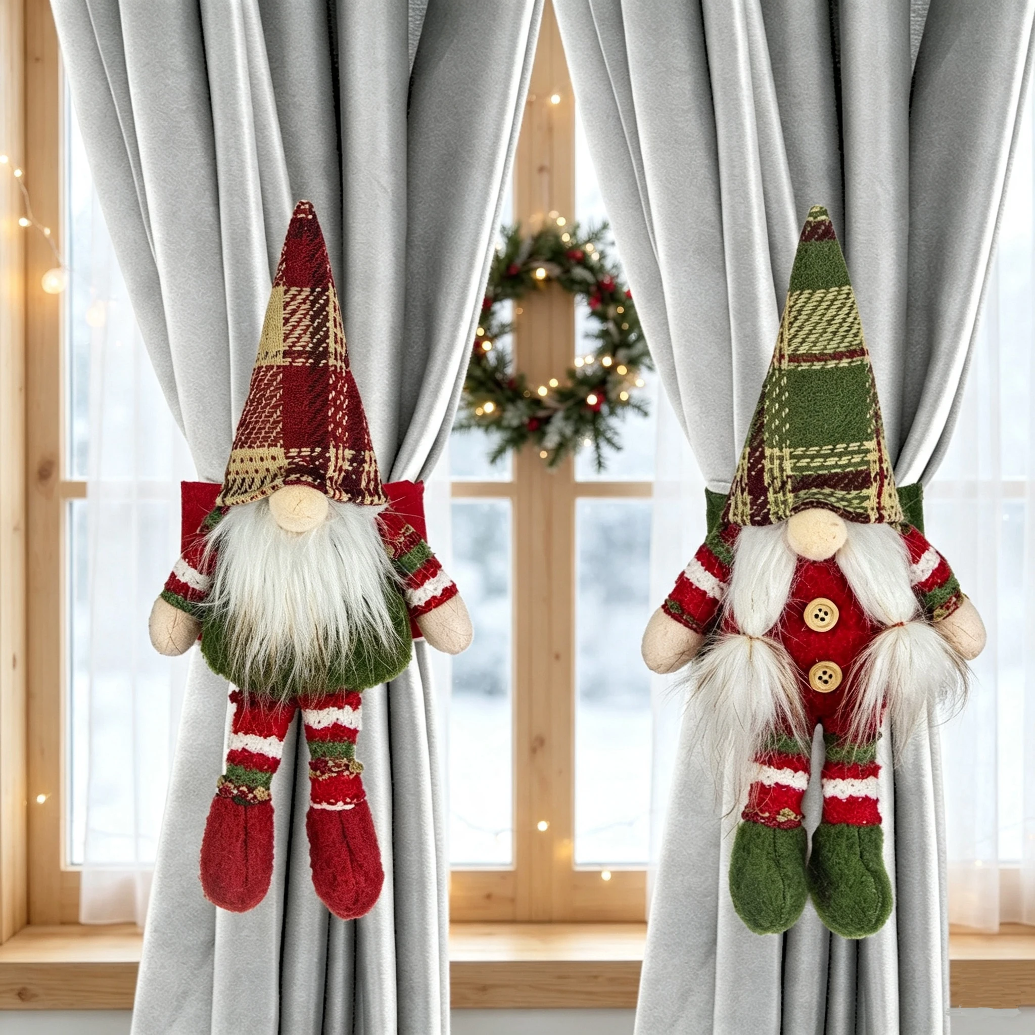 Christmas Throw Blanket - Cute Christmas Swedish Gnome Curtain Tieback