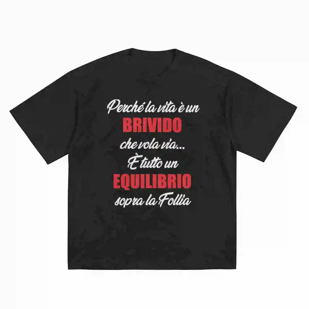 Vasco Rossi Because Life Is A Thrill That Fly Away Short Sleeve Tee 100% Cotton T-Shirt