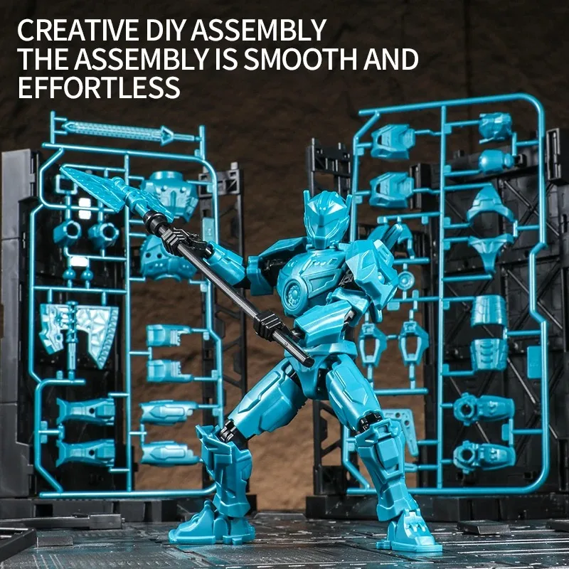 New model mecha 360 mobile joint robot DIY installation robot model long-life ABS material,independent skeleton children's toys.