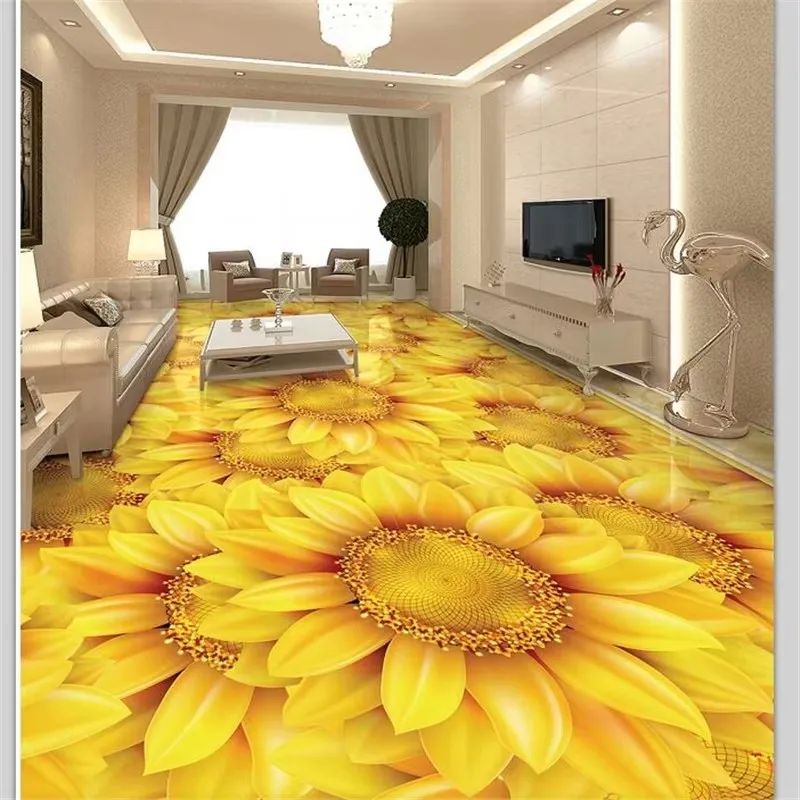 

Картина на заказ, 3d солнечный цветок, подсолнух, растение, цветок, фреска, морская звезда, морской пляж, гостиная, самоклеящаяся напольная фреска