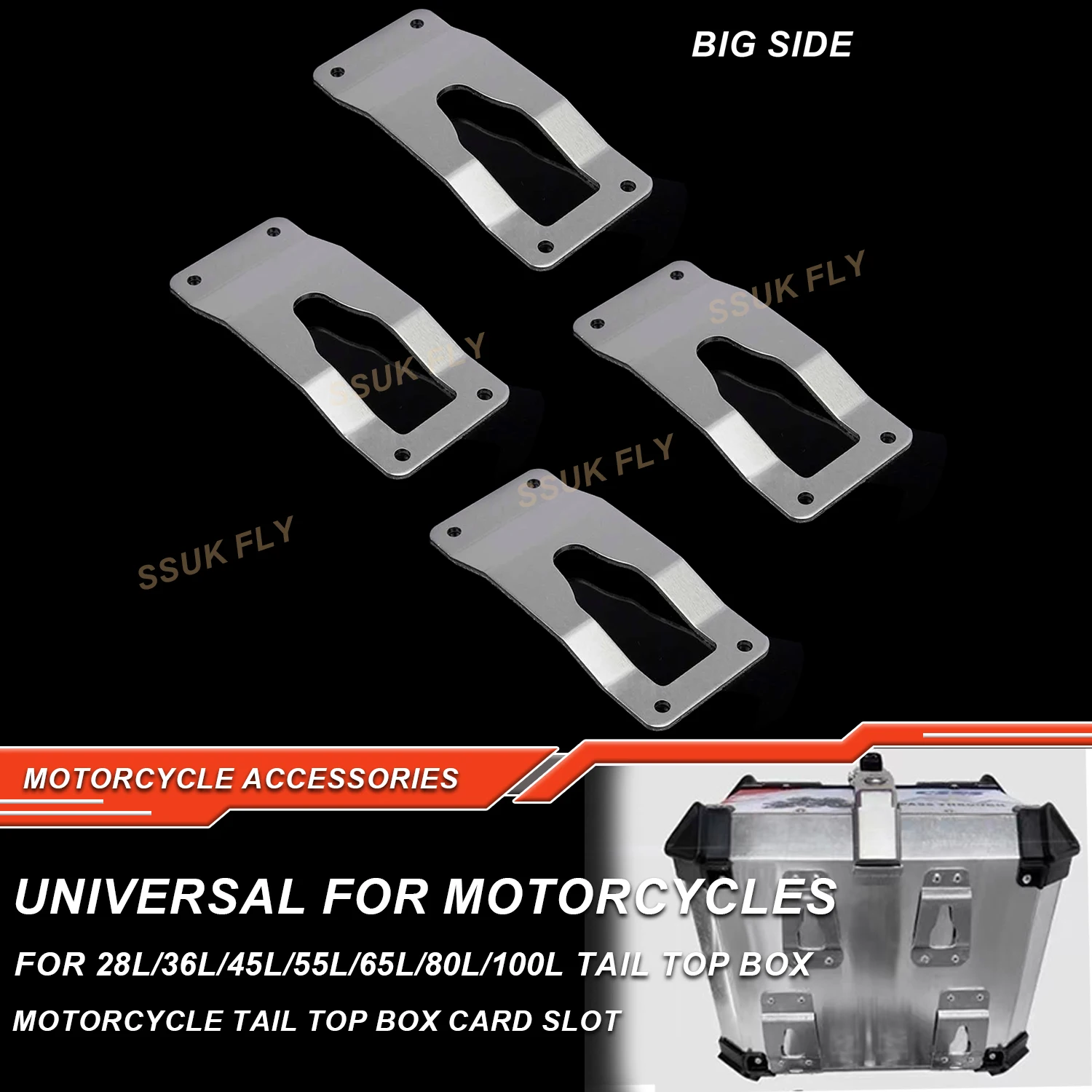 

Universal Motorcycle Trunk Big Bottom Base Plate Quick-Release Mounting Slot Rear Side Box Slot Tail Top Box Bottom Installation