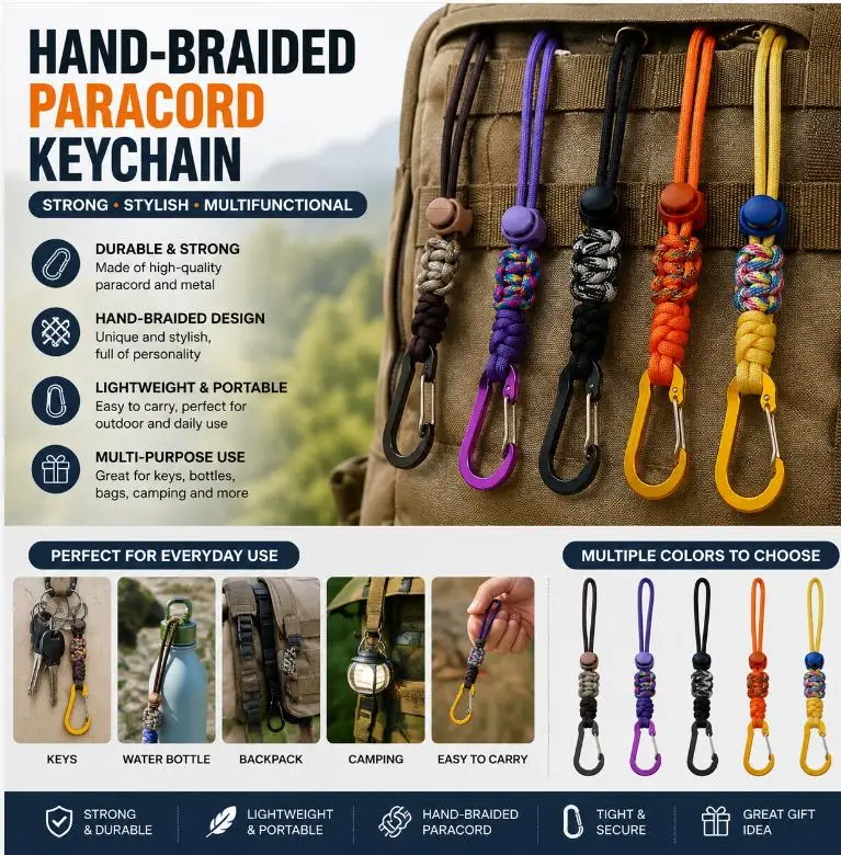 S 1PC Portable Water Bottle Beverage Lanyard Backpack Key Travel Mountaineering Essential Water Bottle Buckle Key Chain Lanyard