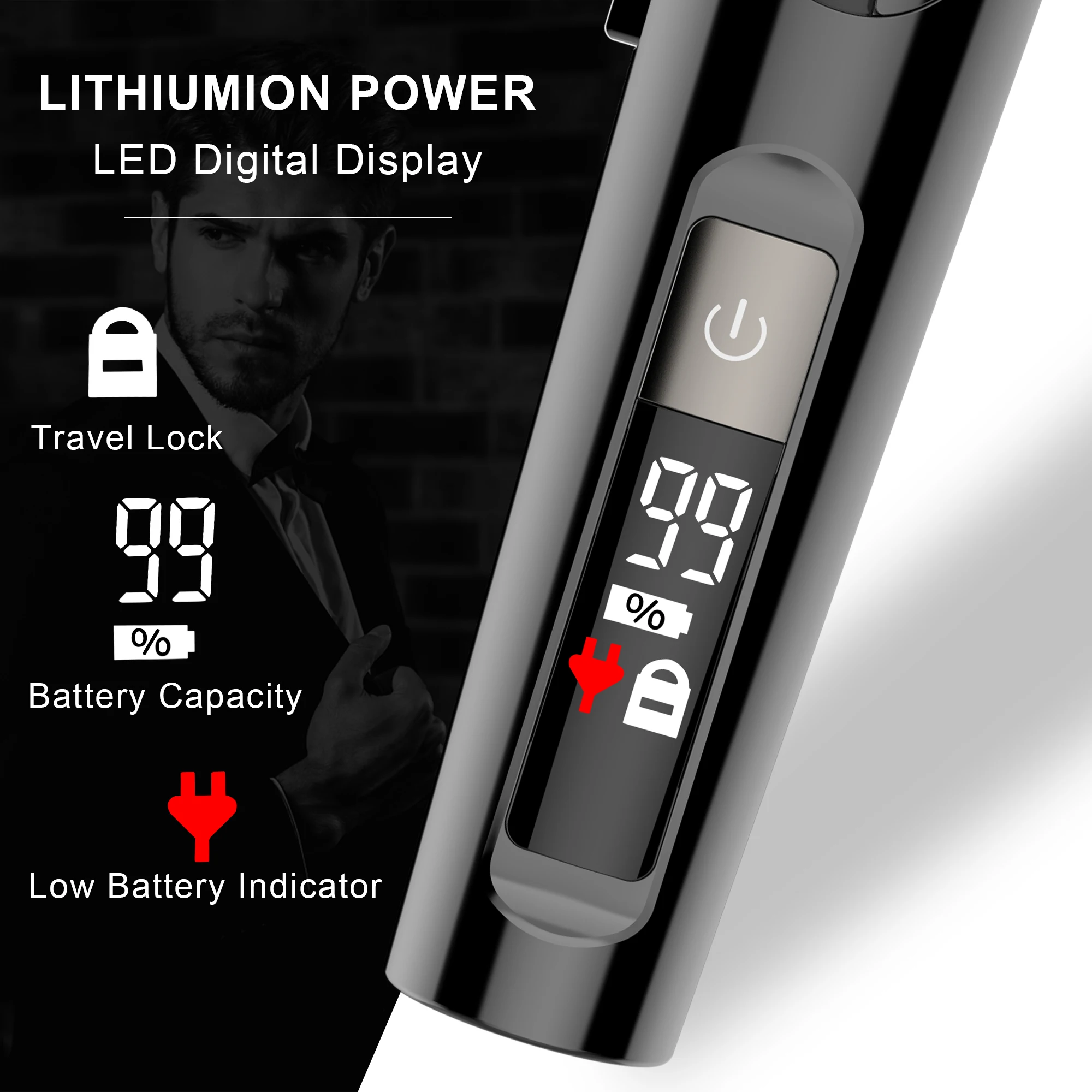 ماكينة قص الشعر الاحترافية من HATTEKER الكل في واحد للرجال ماكينة قص الشعر الكهربائية المقاومة للماء شحن مجاني