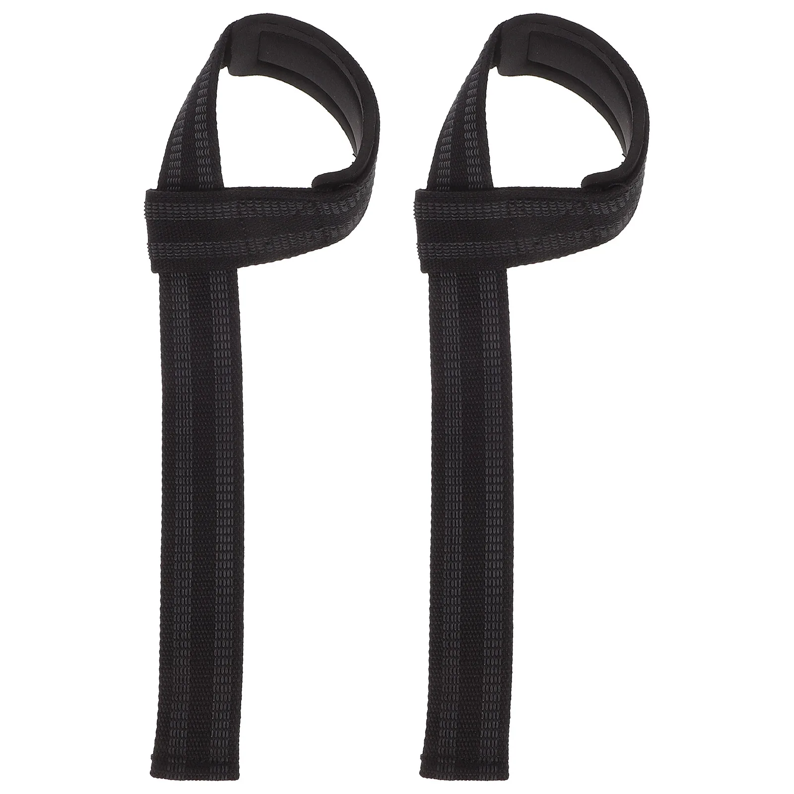 

2pcs Black Fitness Wristbands for Weightlifting Deadlift Anti-slip Grip Straps Workout Support Bands Soft Fabric Wrist Protector
