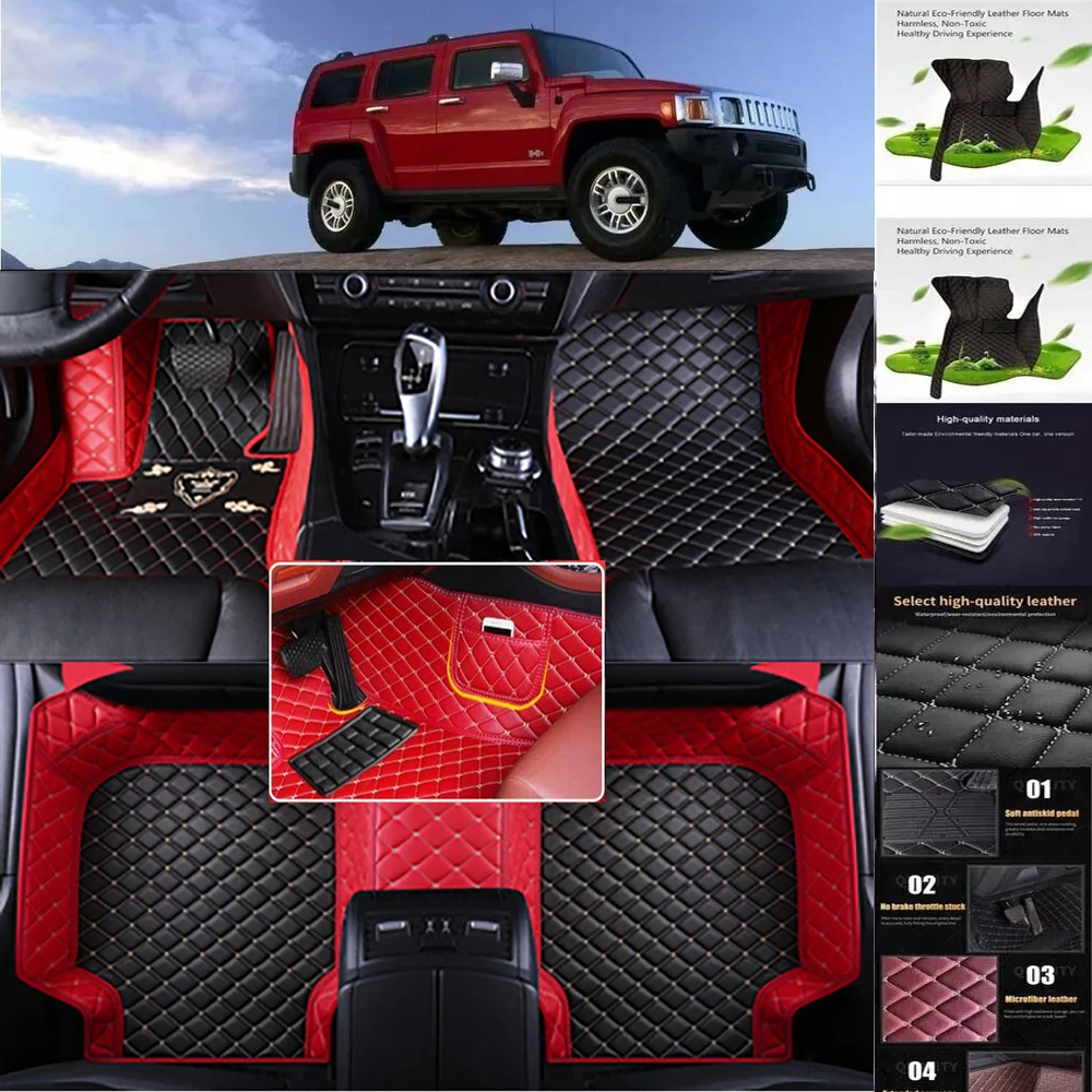 3D PU-leather Waterproof Custom Car Floor Mats For Jeep Commander 2004-2010 Years Auto Carpets Foot Coche Accessorie Liners