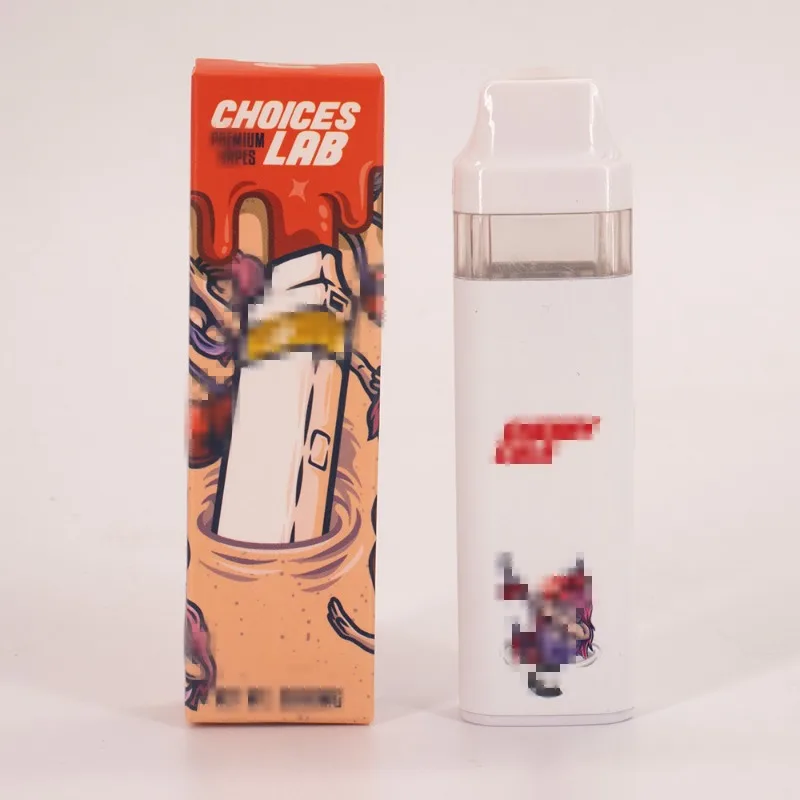 10 Stück Choices Lab 2-in-1-Vape-Stifte, flache Spitze, 1 ml + 1 ml, Dual-Tank-Keramik-Leerkartusche, postloser, wiederaufladbarer Vape mit Verpackung