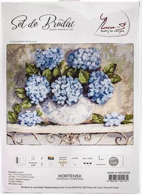 Hydrangea 60-50 Diy Needlework Kit unprinting Cross Stich Set Kits Cross-stitch Embroidery Set Stitch Kit