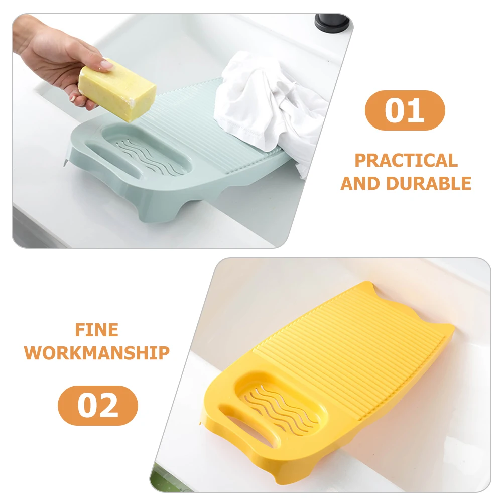 

2pcs Plastic Washboards Non-Slip Laundry Board For Home Use With Hanging Design Sturdy Clothes Washing Tool Durable Household