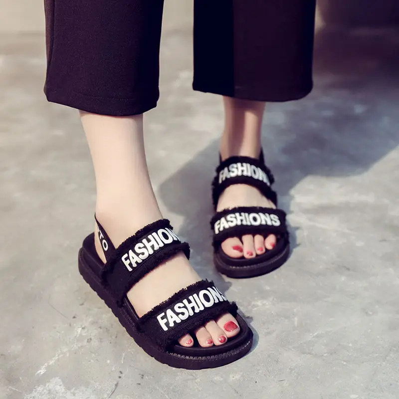 

Women's Summer Sandals Platform Platform Heel New Sewing Women's Shoes Student Alphabet Sandals Roman Sandals Shoes for Women